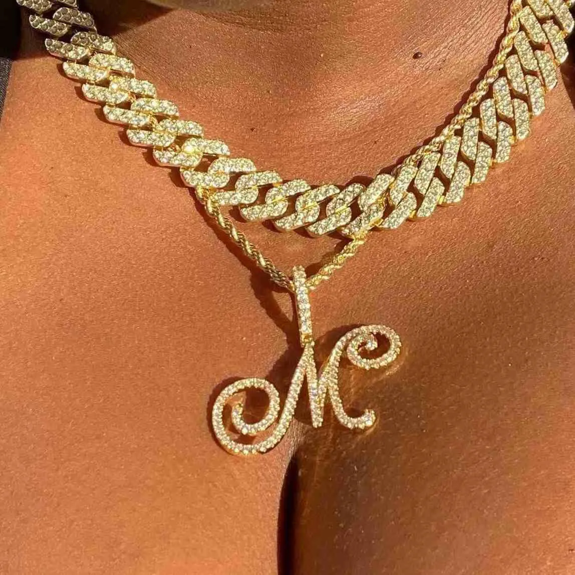 Icy Cursive Letter Necklace