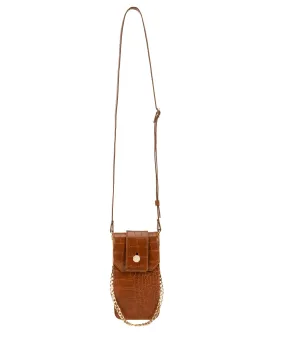 Ipekyol Crocodile Pattern Phone Bag Camel