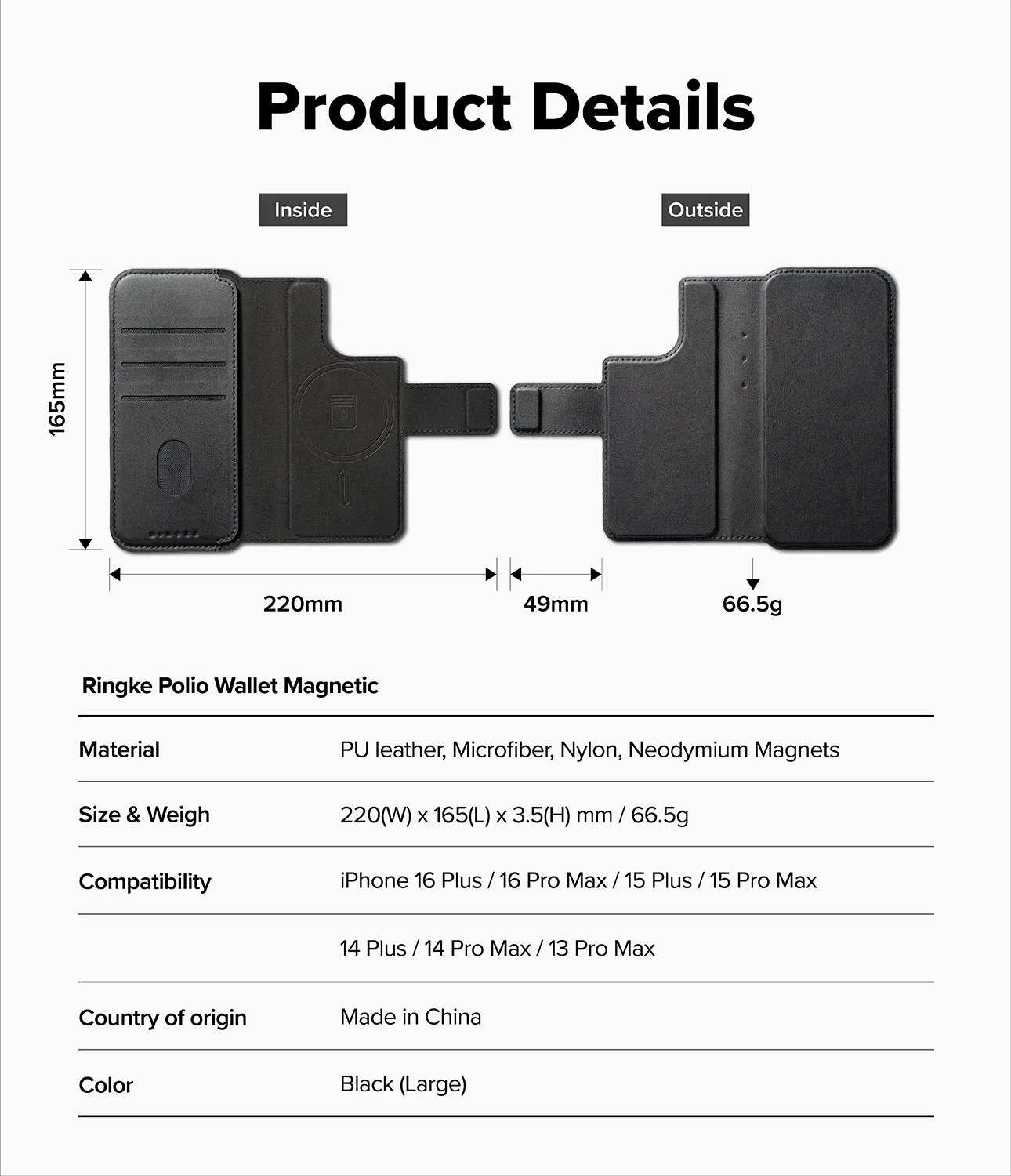 iPhone Pro Max & Plus MagSafe Cover | Folio Wallet Magnetic