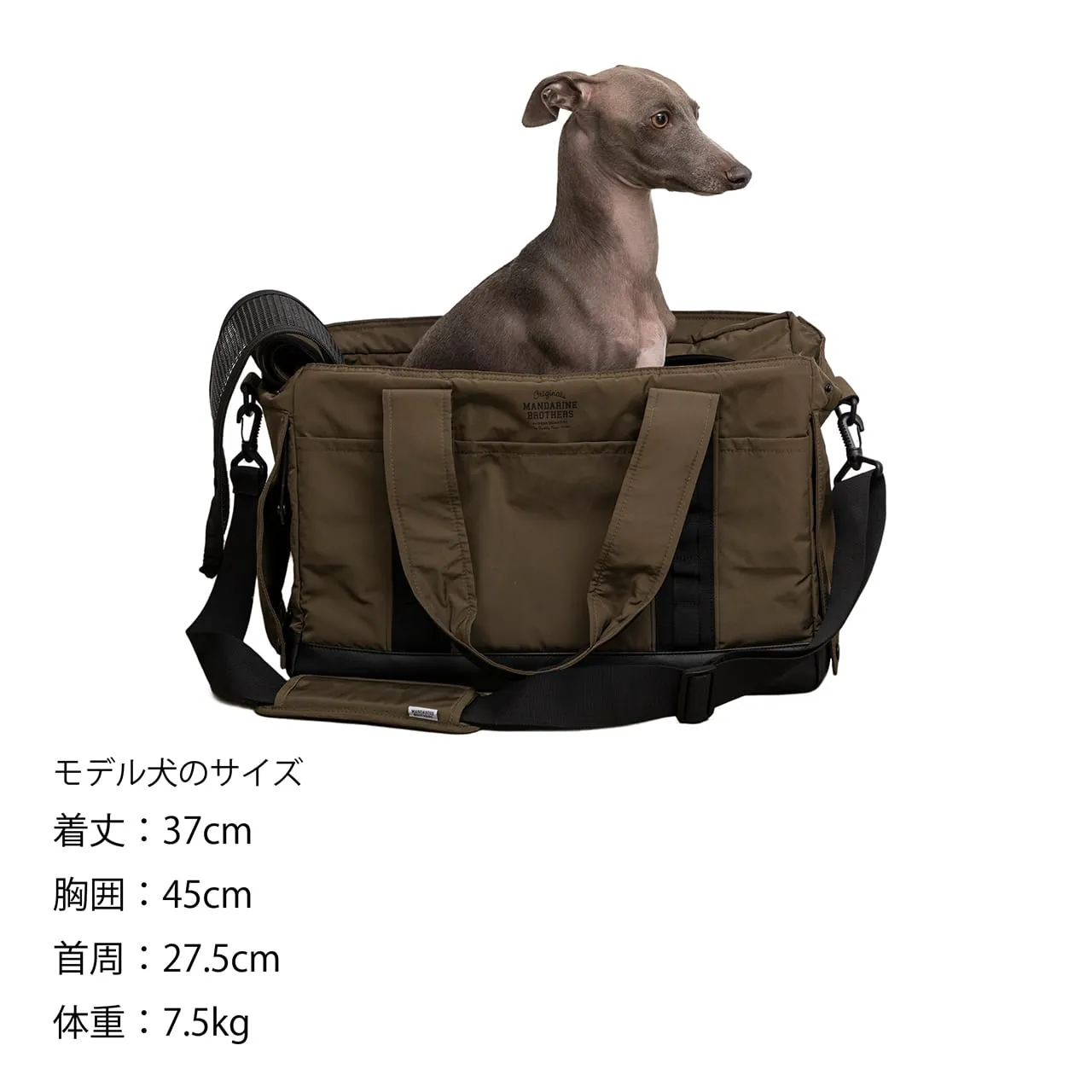 Japanese Brand Dog / Cat Carrier Cross Body Shoulder Bag - Olive