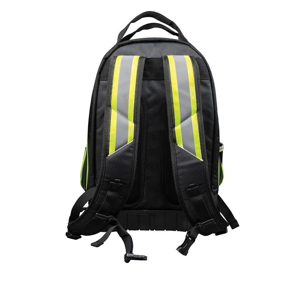 Klein Tools 55597 Tradesman Pro Tool Bag Backpack, 39 Pockets, Hi Viz, 20"