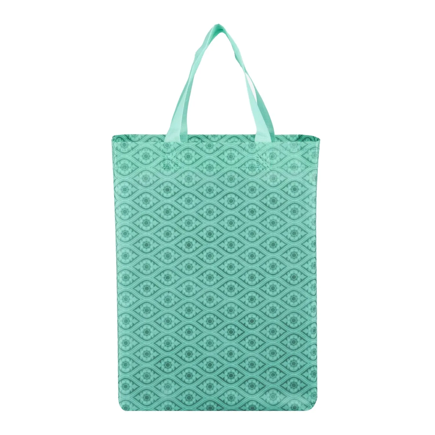 Kuber Industries Shopping Handbag | Grocery Handbag | Shopping Bag | Grocery Shopping Bag | Reusable Shopping Bags | Vegetable Bag | Eye-Print Carry Bag | Pack of 24 | Green