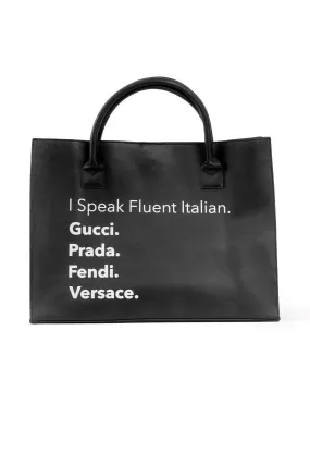 LA Trading Co - MODERN VEGAN TOTE - Fluent Italian (Black)