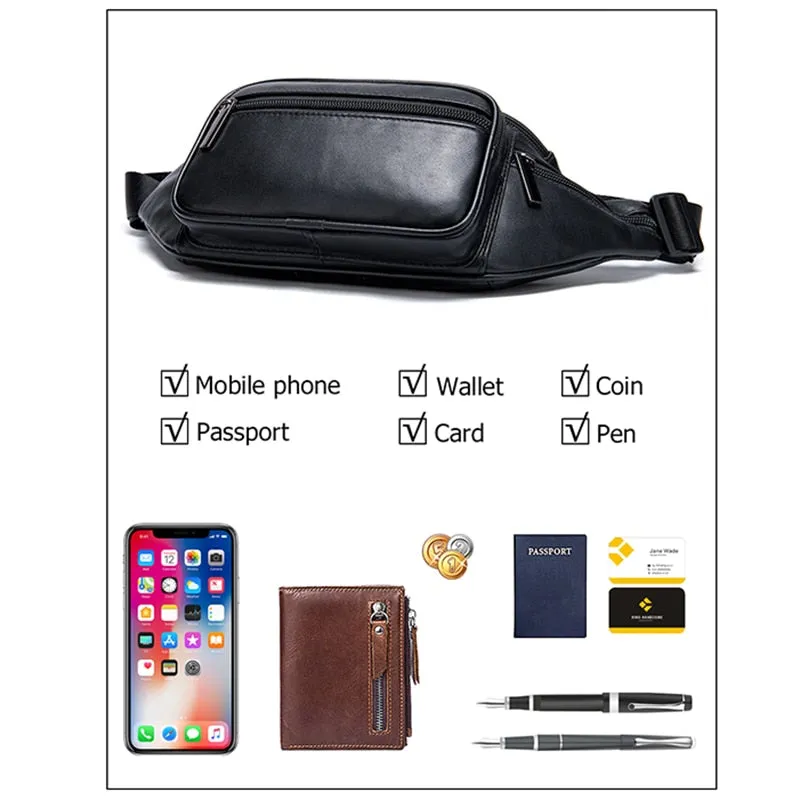 Leather Belt Bag Women's Waist Bags For Women Fanny Pack Female Waist Pack Belt Waist Bag Woman Phone Bags Bumbag