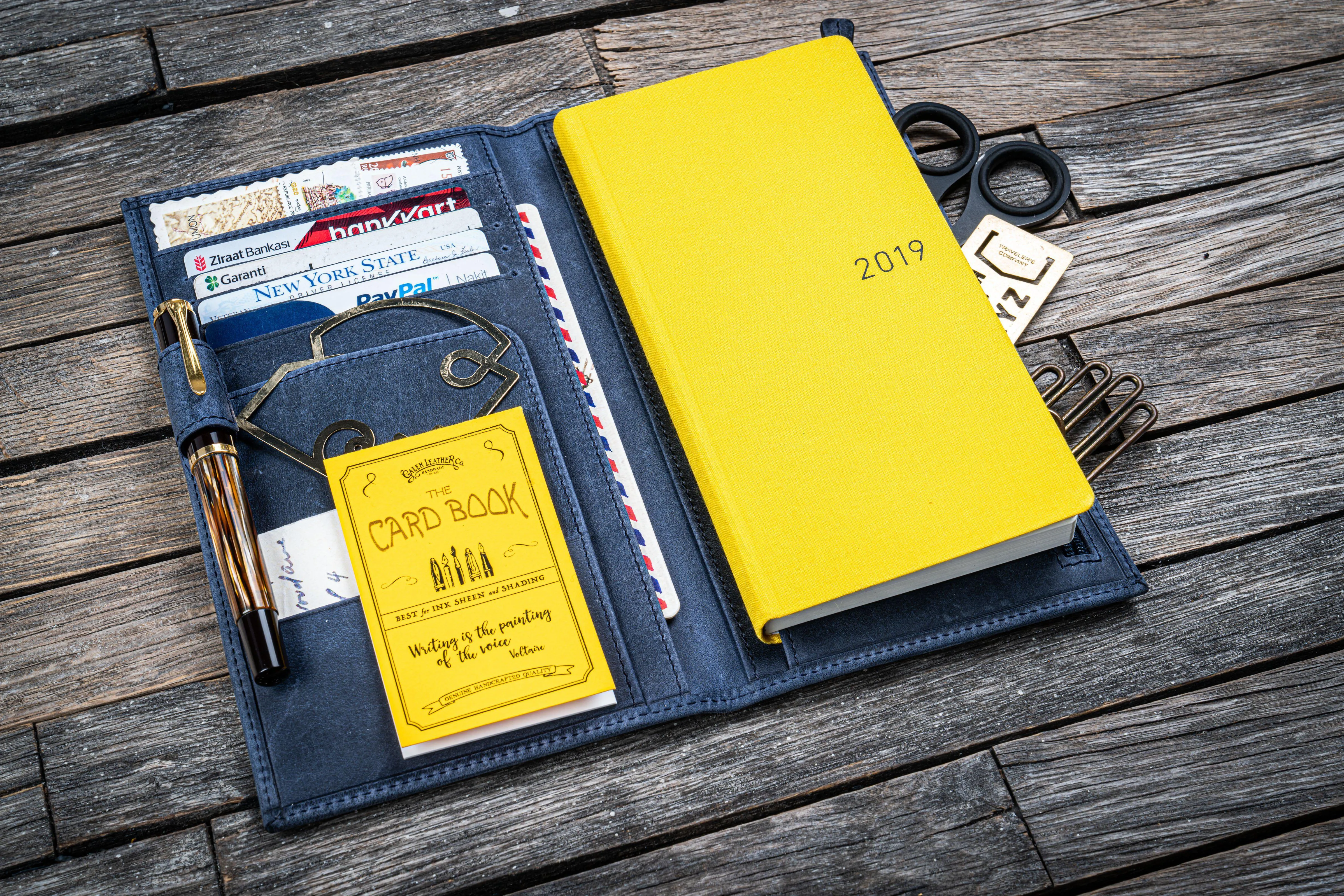 Leather Hobonichi Weeks Mega Cover - Crazy Horse Navy Blue