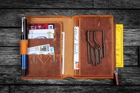 Leather Wallet Insert for Traveler's Notebook - Passport Size - Crazy Horse Brown