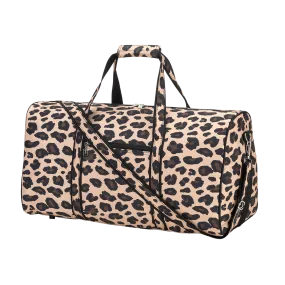 Leopard Animal Print Custom Overnight Bag with Embroidered Name or Monogram, Weekend Travel Bag, Sports Bag, Dance Bag, Boys Duffel Bag, Girls Bag