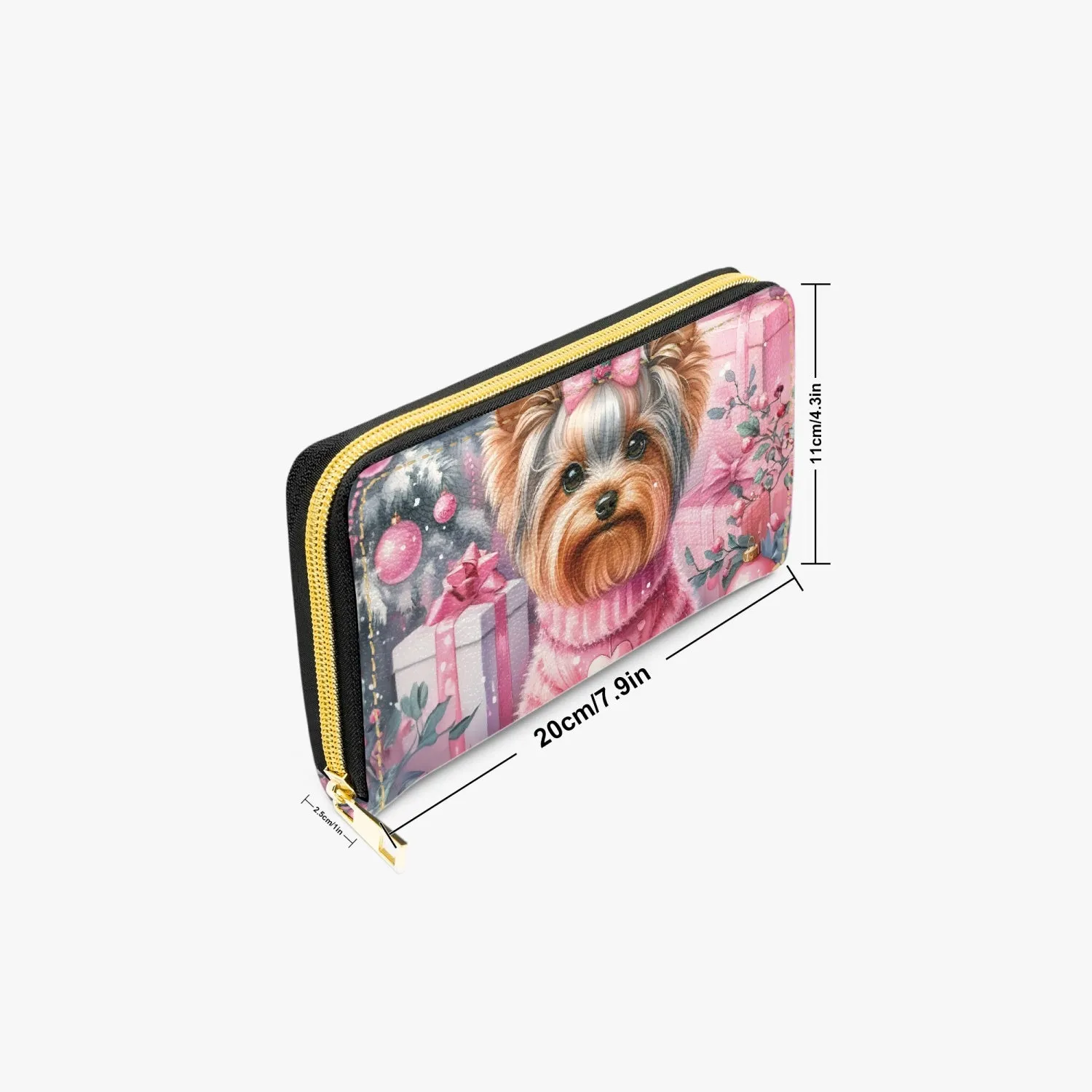 Long Type Zipper Purse, Christmas, Yorkshire Terrier, awd-512