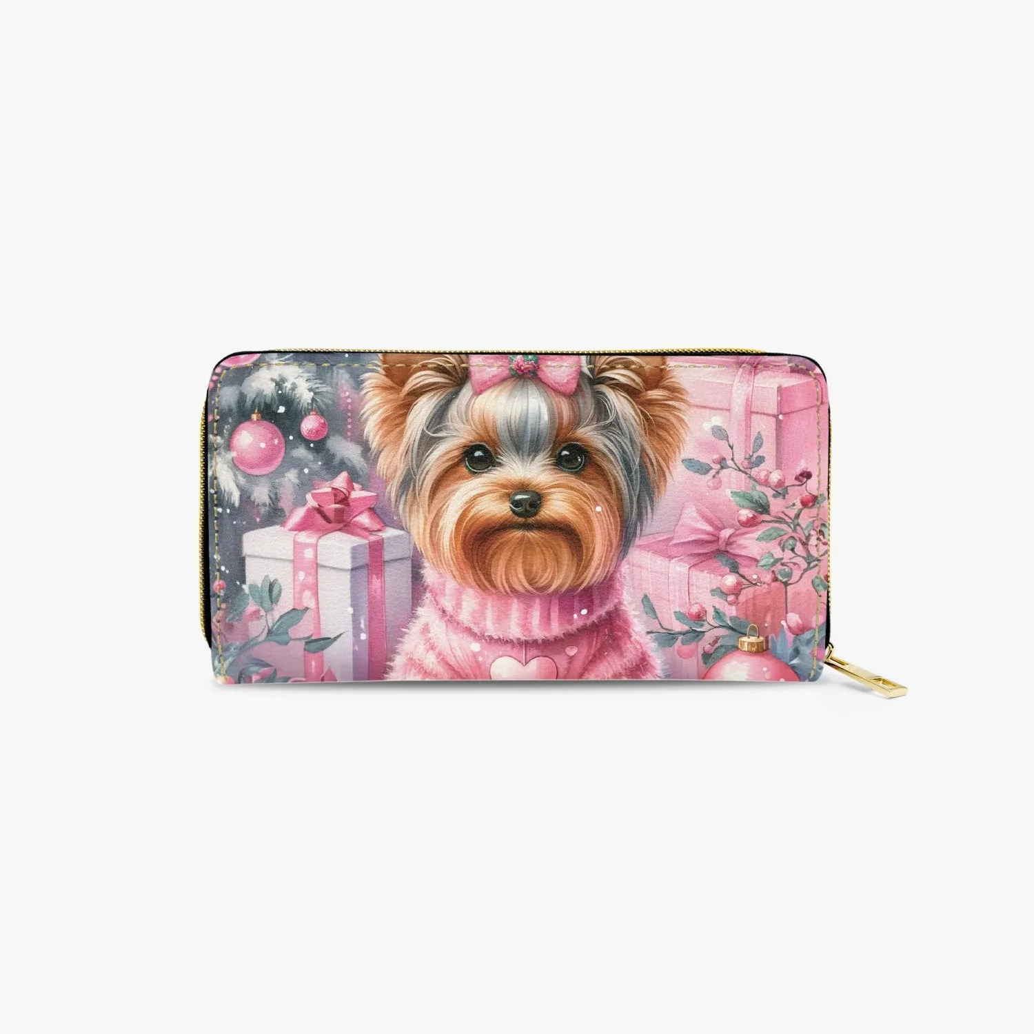 Long Type Zipper Purse, Christmas, Yorkshire Terrier, awd-512