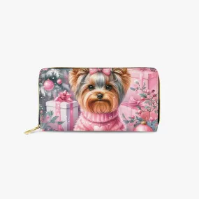 Long Type Zipper Purse, Christmas, Yorkshire Terrier, awd-512