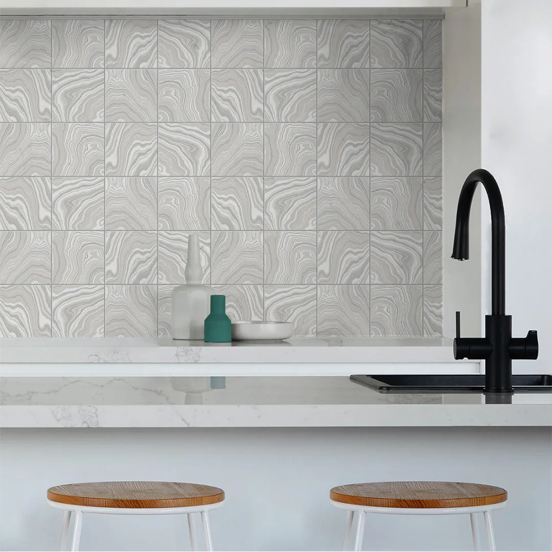 Marbled Tile Peel-and-Stick Luxe Haven Wallpaper