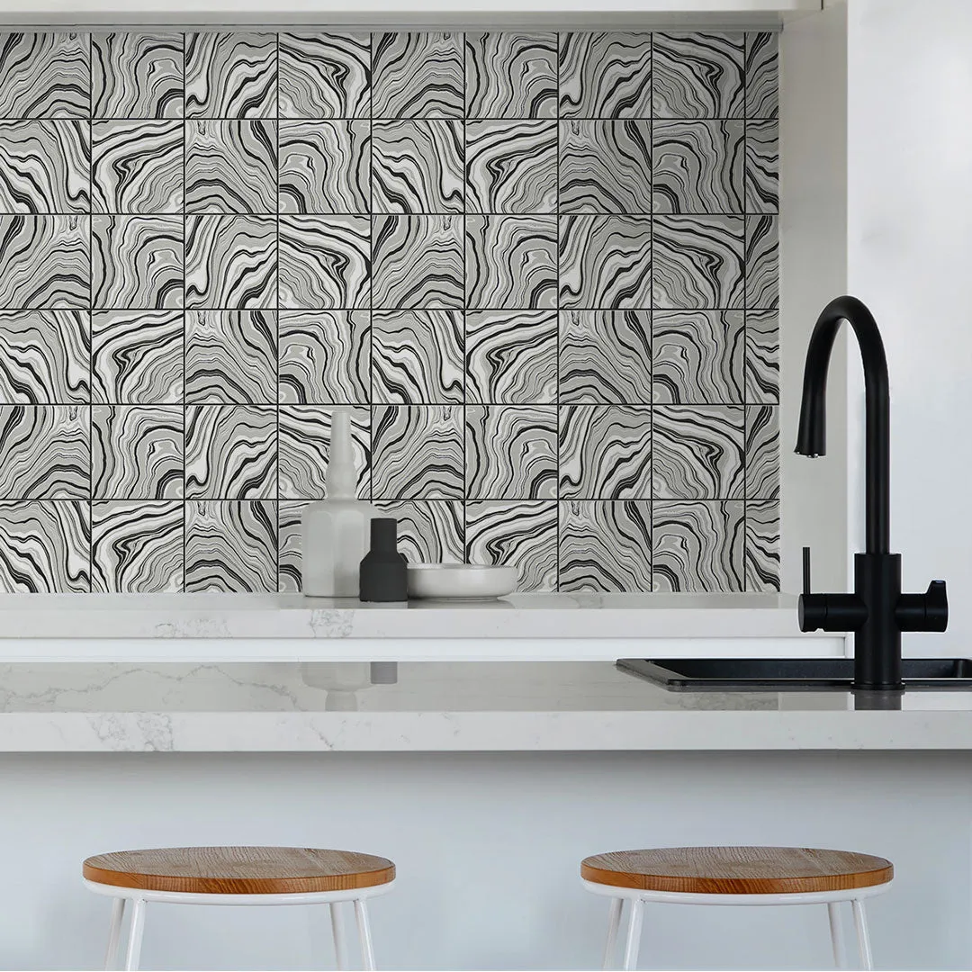 Marbled Tile Peel-and-Stick Luxe Haven Wallpaper