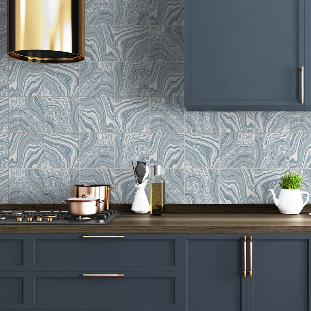 Marbled Tile Peel-and-Stick Luxe Haven Wallpaper