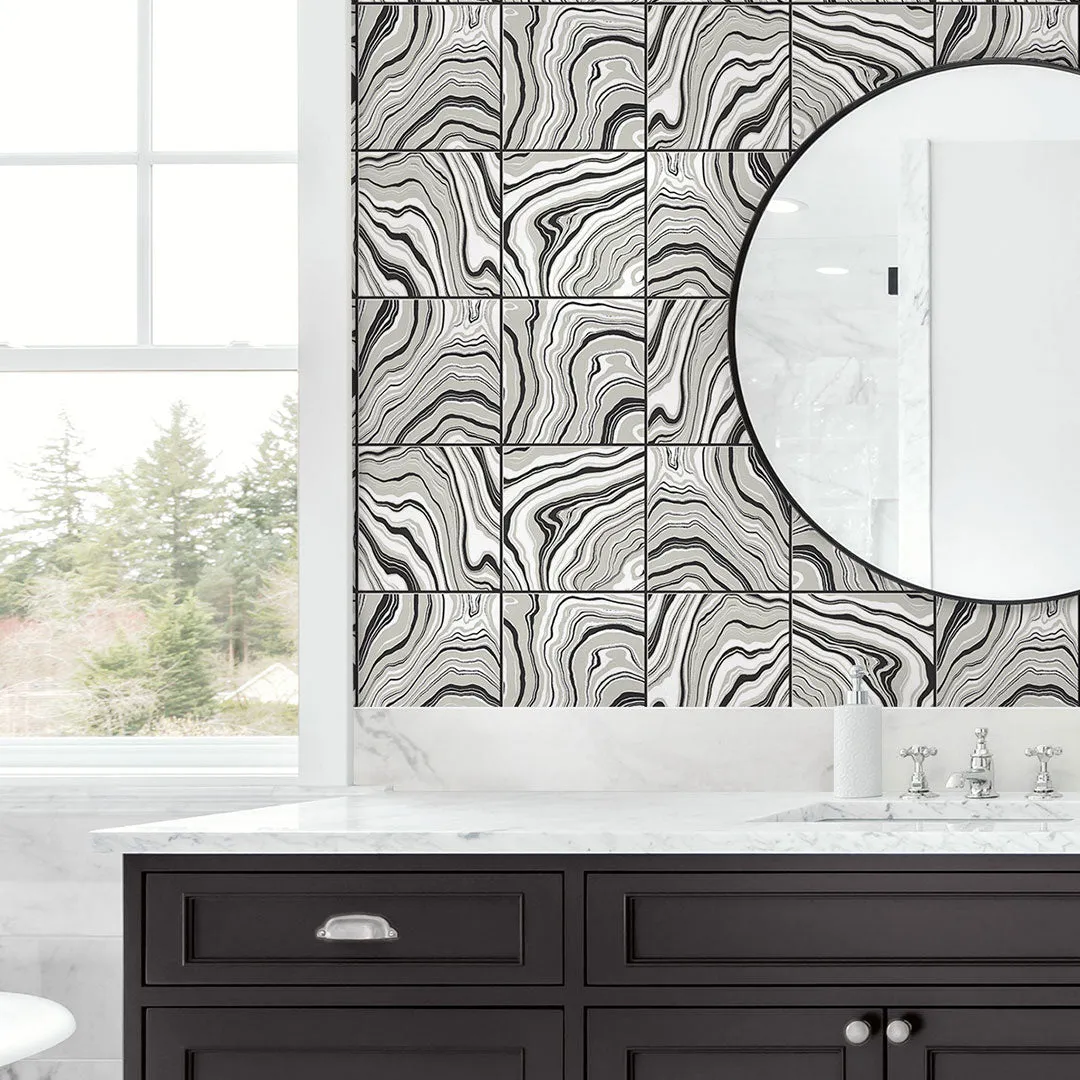 Marbled Tile Peel-and-Stick Luxe Haven Wallpaper