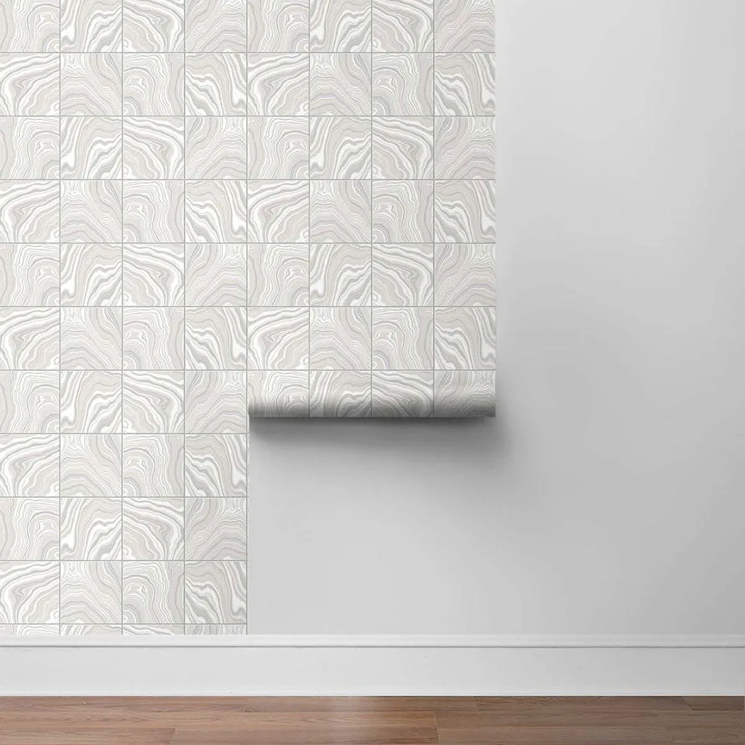 Marbled Tile Peel-and-Stick Luxe Haven Wallpaper