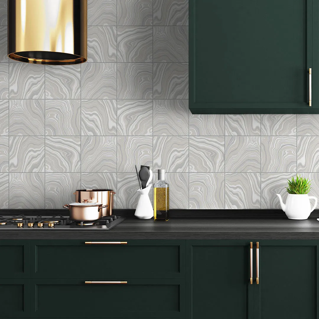 Marbled Tile Peel-and-Stick Luxe Haven Wallpaper