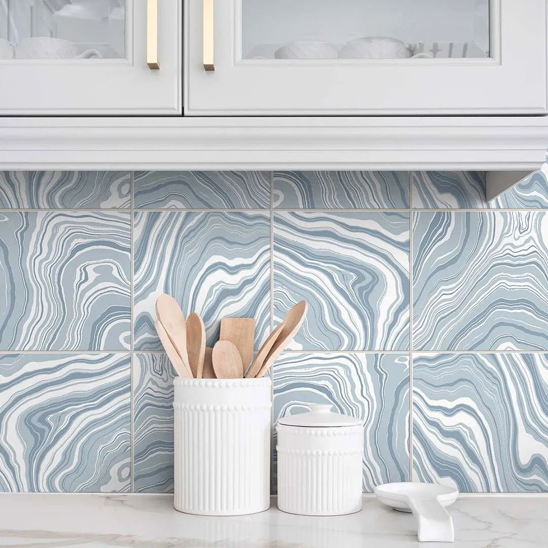 Marbled Tile Peel-and-Stick Luxe Haven Wallpaper