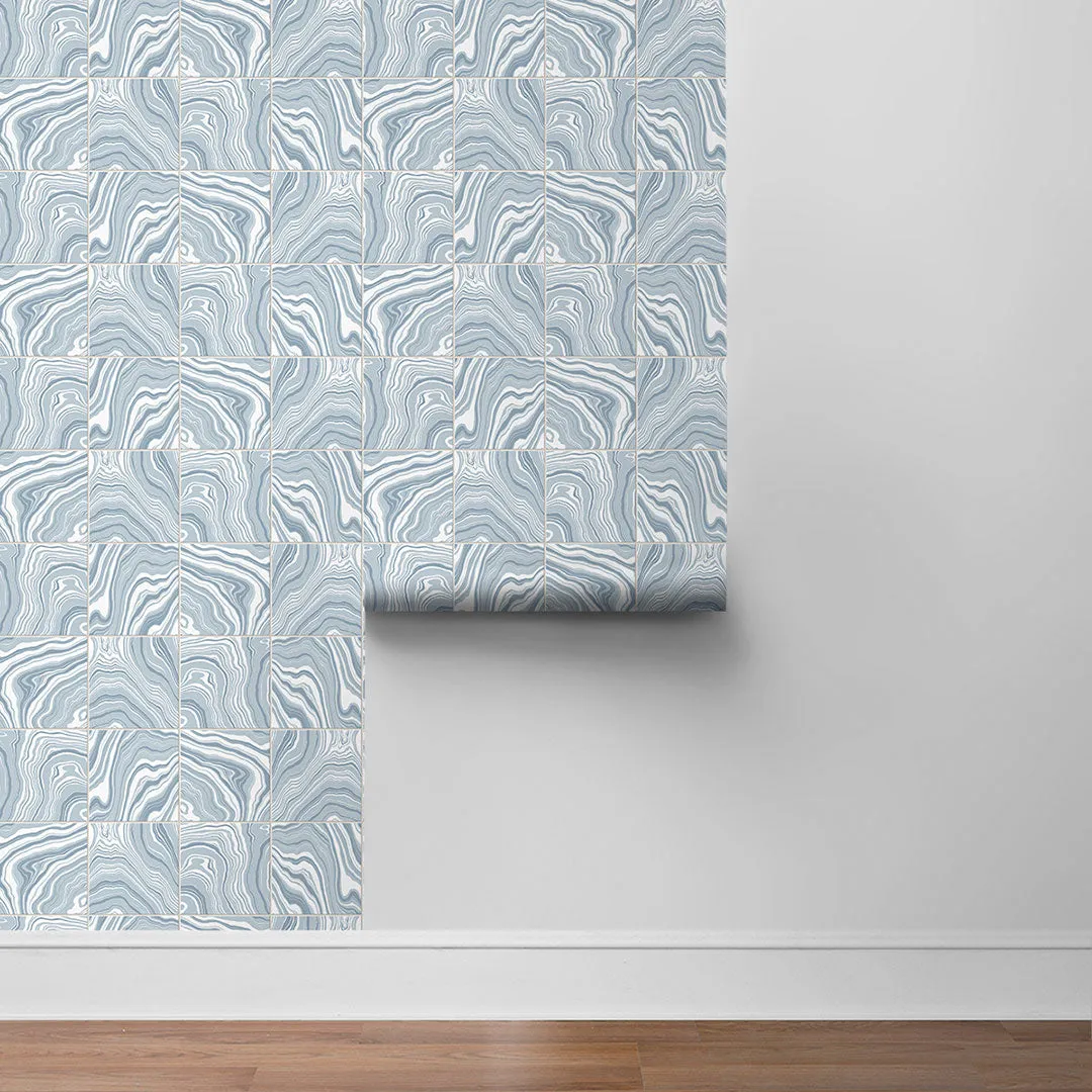 Marbled Tile Peel-and-Stick Luxe Haven Wallpaper