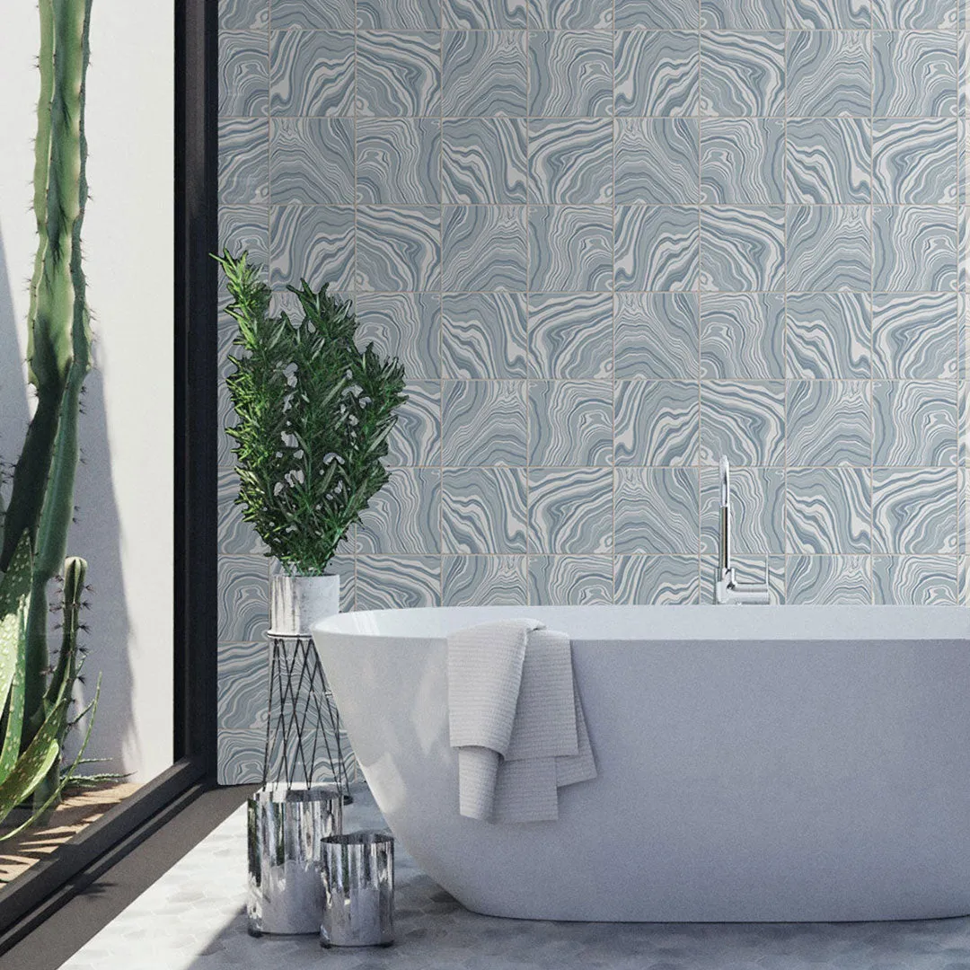 Marbled Tile Peel-and-Stick Luxe Haven Wallpaper