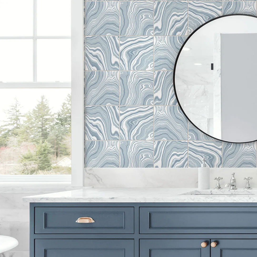 Marbled Tile Peel-and-Stick Luxe Haven Wallpaper