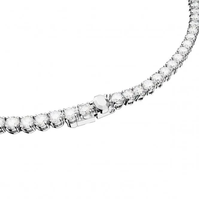 Matrix Rhodium Plated White Round Cut Tennis Necklace 5661257