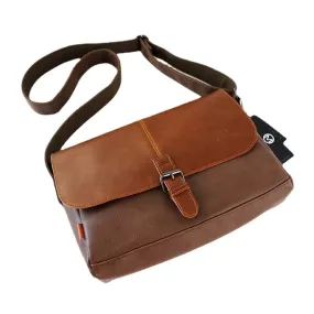 Men PU Leather Large Capacity Anti-Theft Cover Zipper Vintage Casual Messenger Bag Crossbody Shoulder