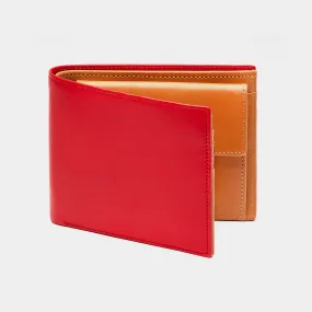 Men's Leather Wallet in Red and Cognac, Limited Edition