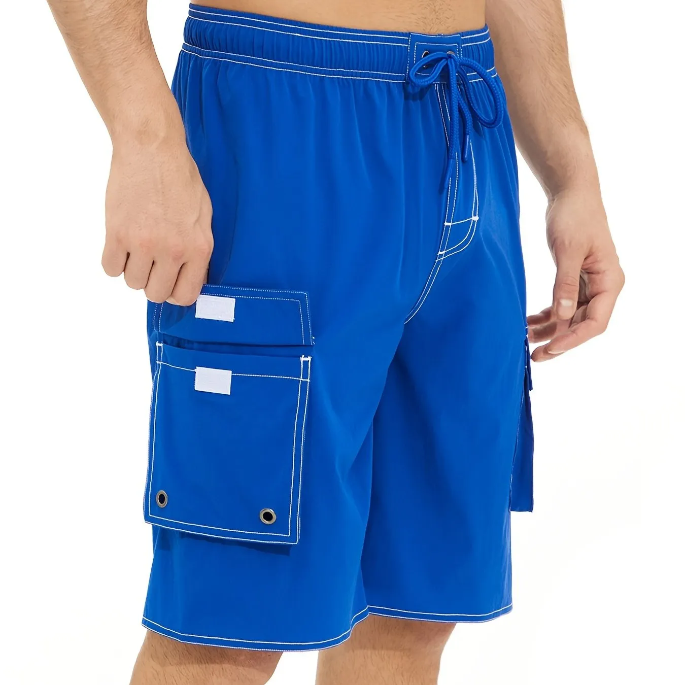 Men's Quick Dry Beach Casual Swimwear With Flap Pockets For Summer