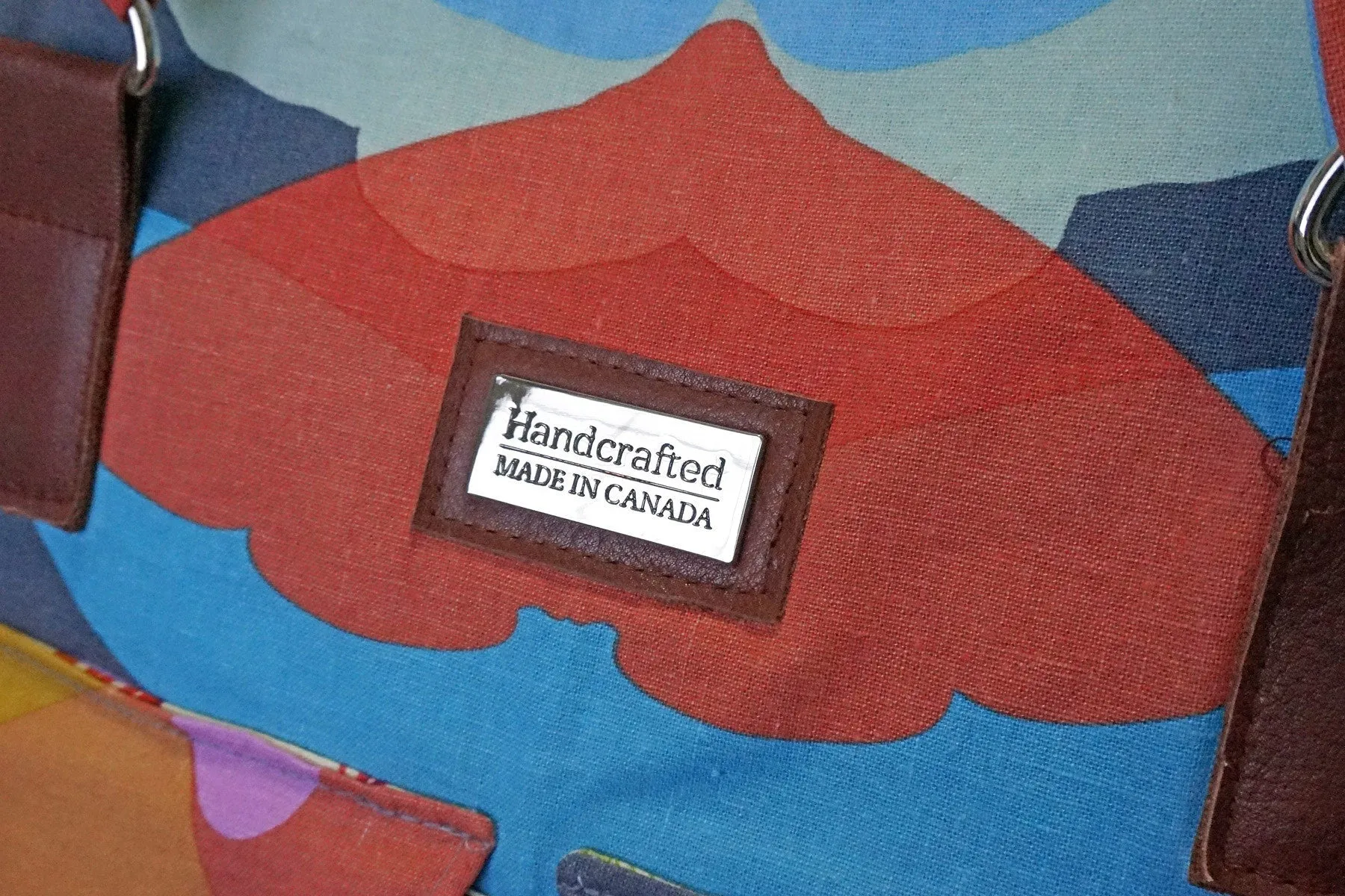 Metal Bag Label: "Handcrafted - Made in Canada"