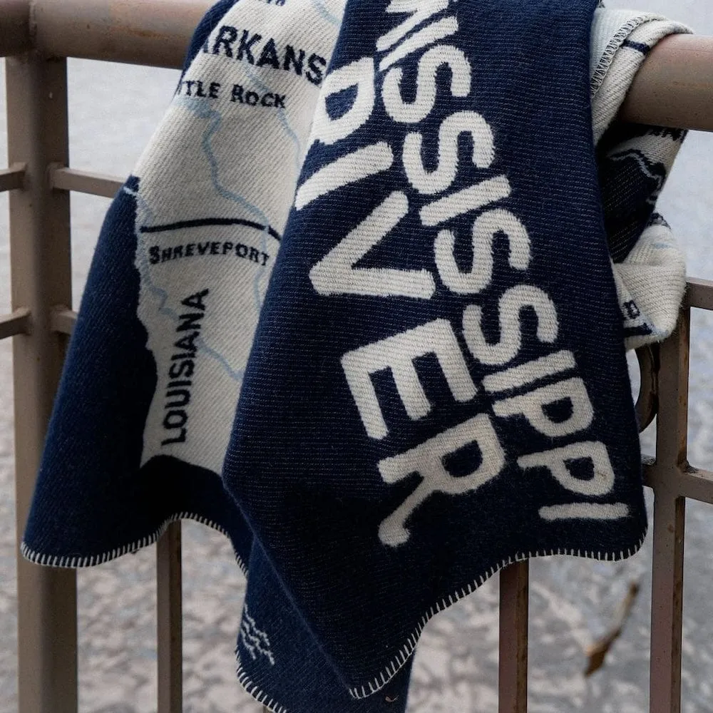 Mississippi River Wool Throw