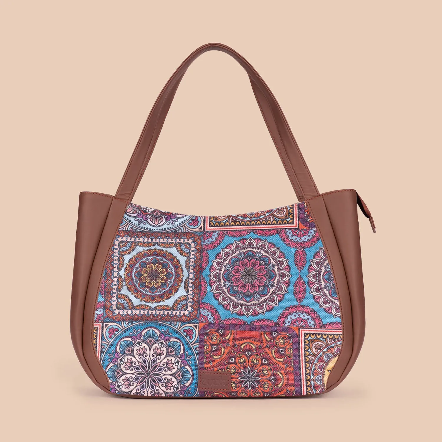 Multicolor Mandala Print Luna Handbag