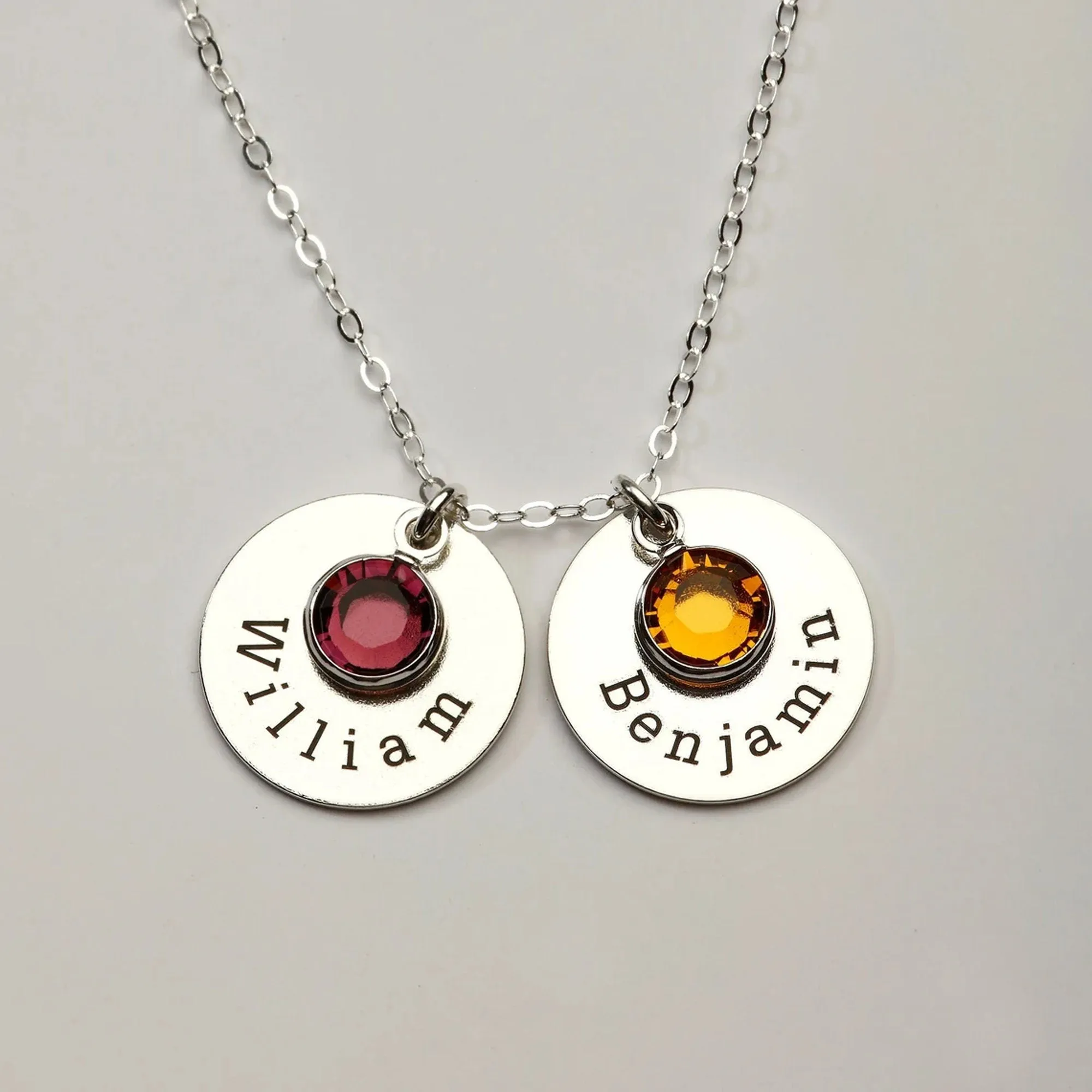 Personalized Mother's Necklace with Kids Name Birthstone Jewelry - CG436N. Starts at