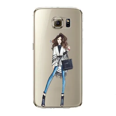 Phone Case for Samsung Galaxy S5 S6 S6Edge S6Edge  S7 S7edge Cover Soft Silicon Fashion Sexy Modern Lady Girl Mobile Phone Bag