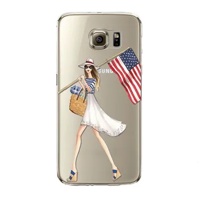 Phone Case for Samsung Galaxy S5 S6 S6Edge S6Edge  S7 S7edge Cover Soft Silicon Fashion Sexy Modern Lady Girl Mobile Phone Bag