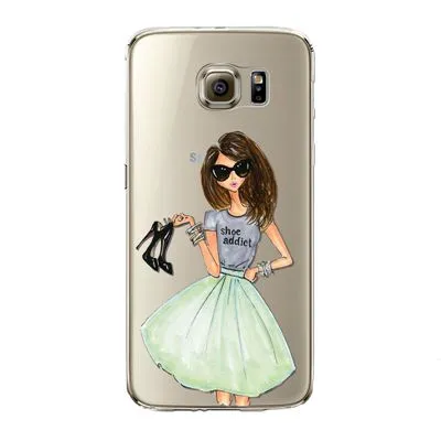 Phone Case for Samsung Galaxy S5 S6 S6Edge S6Edge  S7 S7edge Cover Soft Silicon Fashion Sexy Modern Lady Girl Mobile Phone Bag