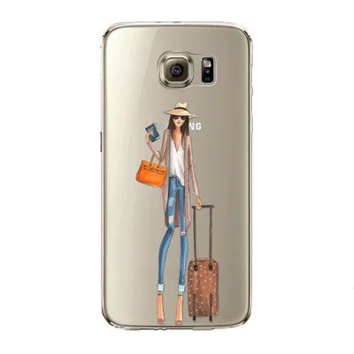 Phone Case for Samsung Galaxy S5 S6 S6Edge S6Edge  S7 S7edge Cover Soft Silicon Fashion Sexy Modern Lady Girl Mobile Phone Bag