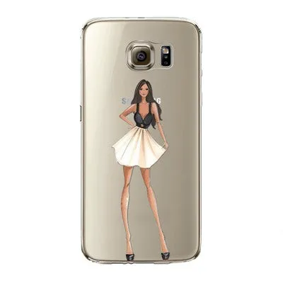 Phone Case for Samsung Galaxy S5 S6 S6Edge S6Edge  S7 S7edge Cover Soft Silicon Fashion Sexy Modern Lady Girl Mobile Phone Bag