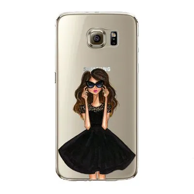 Phone Case for Samsung Galaxy S5 S6 S6Edge S6Edge  S7 S7edge Cover Soft Silicon Fashion Sexy Modern Lady Girl Mobile Phone Bag