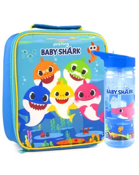 Pingfong Baby Shark Lunch Bag And Bottle Set - Blue