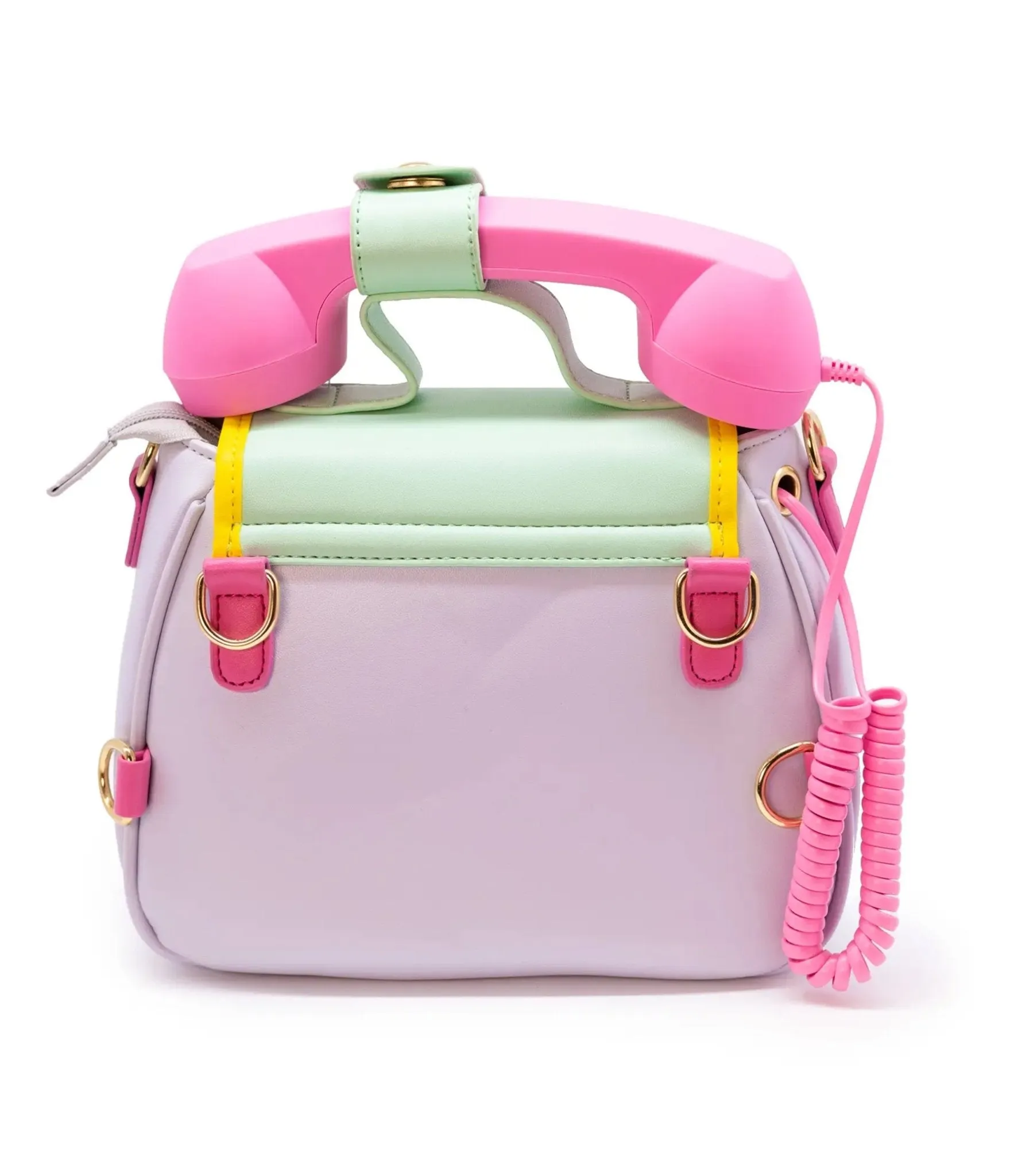 Pink & Green Ring Ring Phone Convertible Handbag