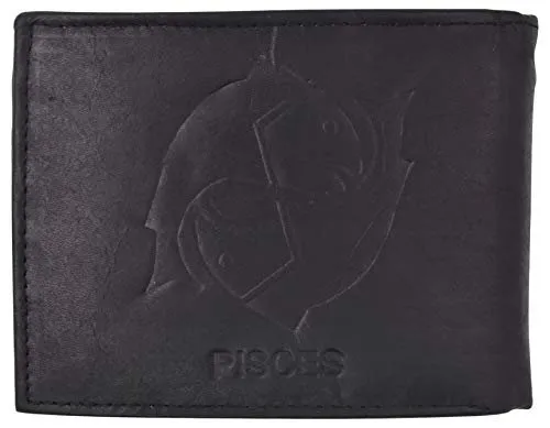 Pisces Zodiac Sign Bifold Trifold Genuine Leather Men's Wallets