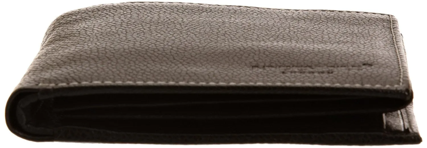 Pratico - mens ID pullout leather trifold wallet #GW51 Black