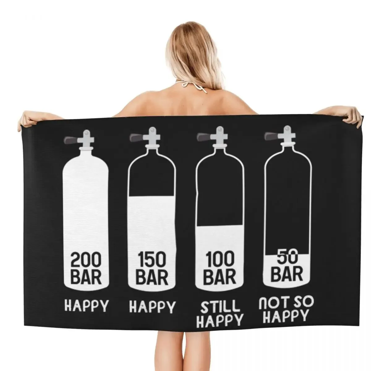 Quick-dry Towel: Black-  Bar Left