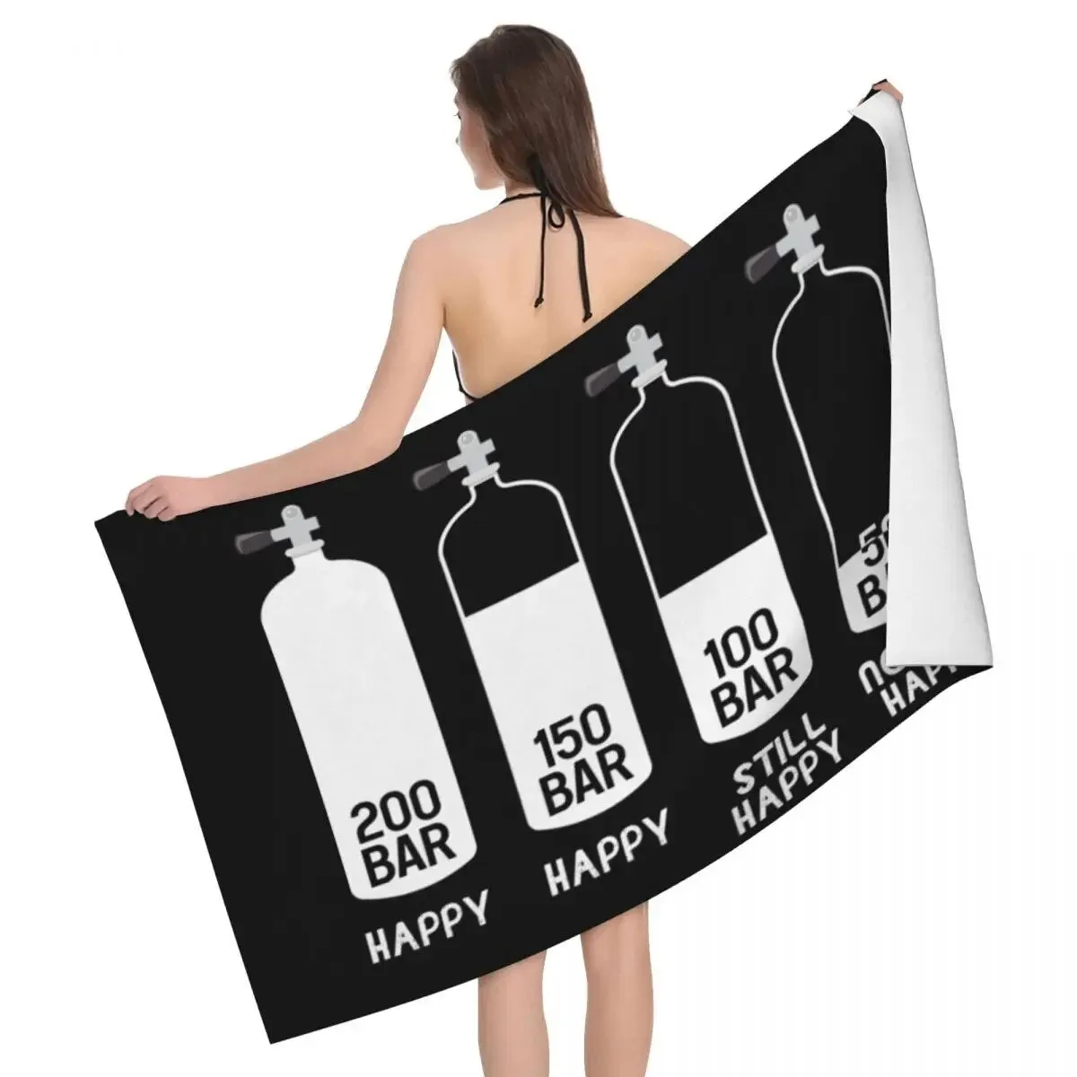 Quick-dry Towel: Black-  Bar Left