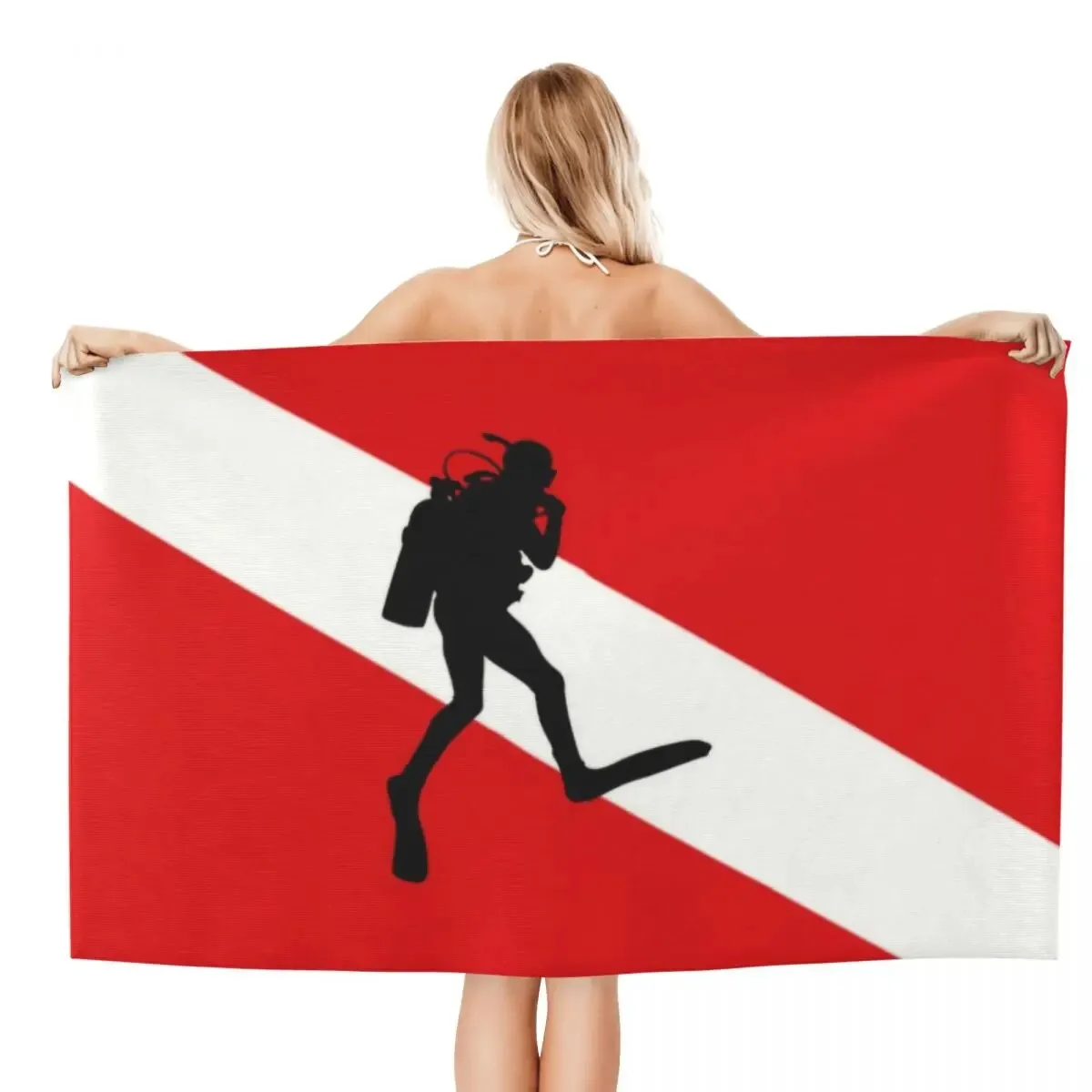 Quick-dry Towel: Scuba Diver Flag