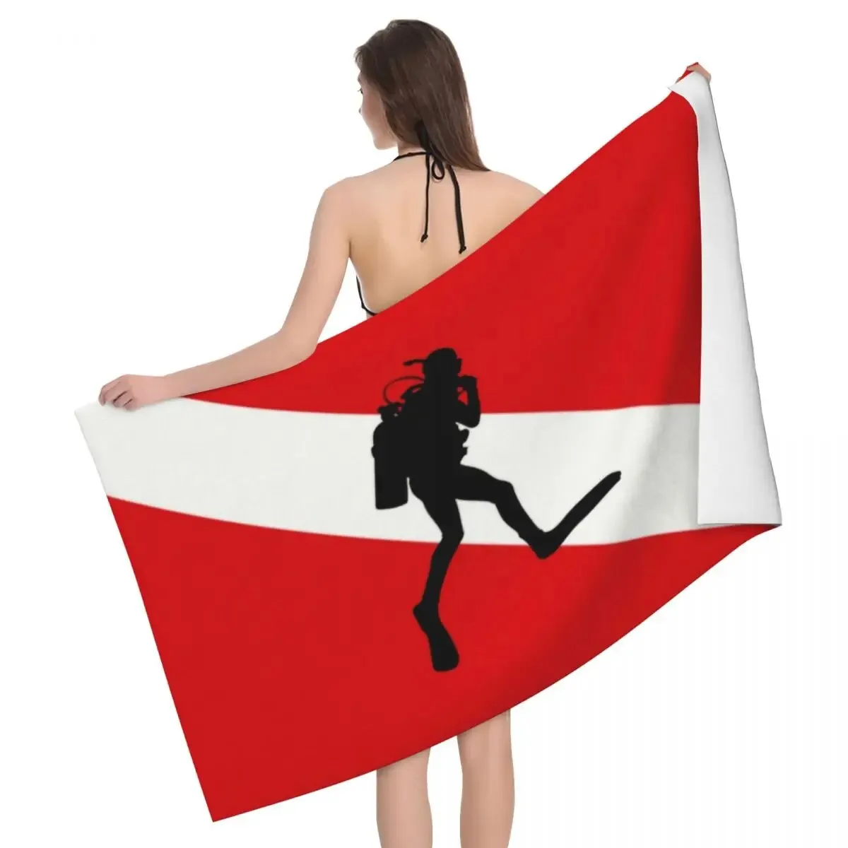 Quick-dry Towel: Scuba Diver Flag