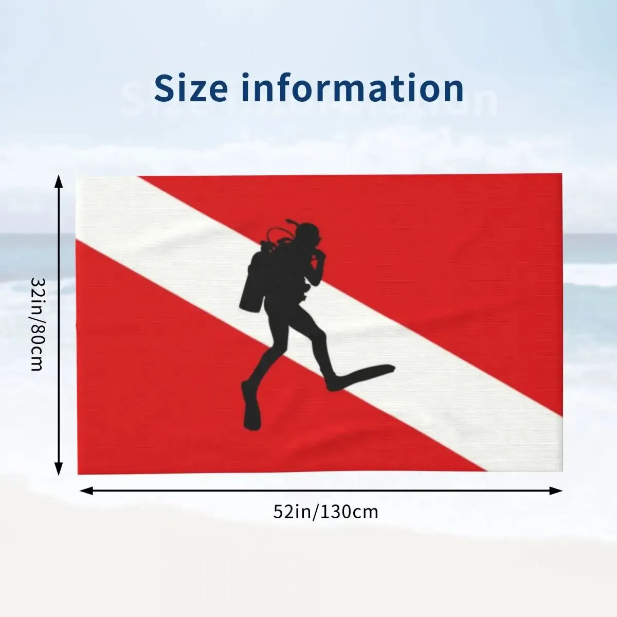 Quick-dry Towel: Scuba Diver Flag