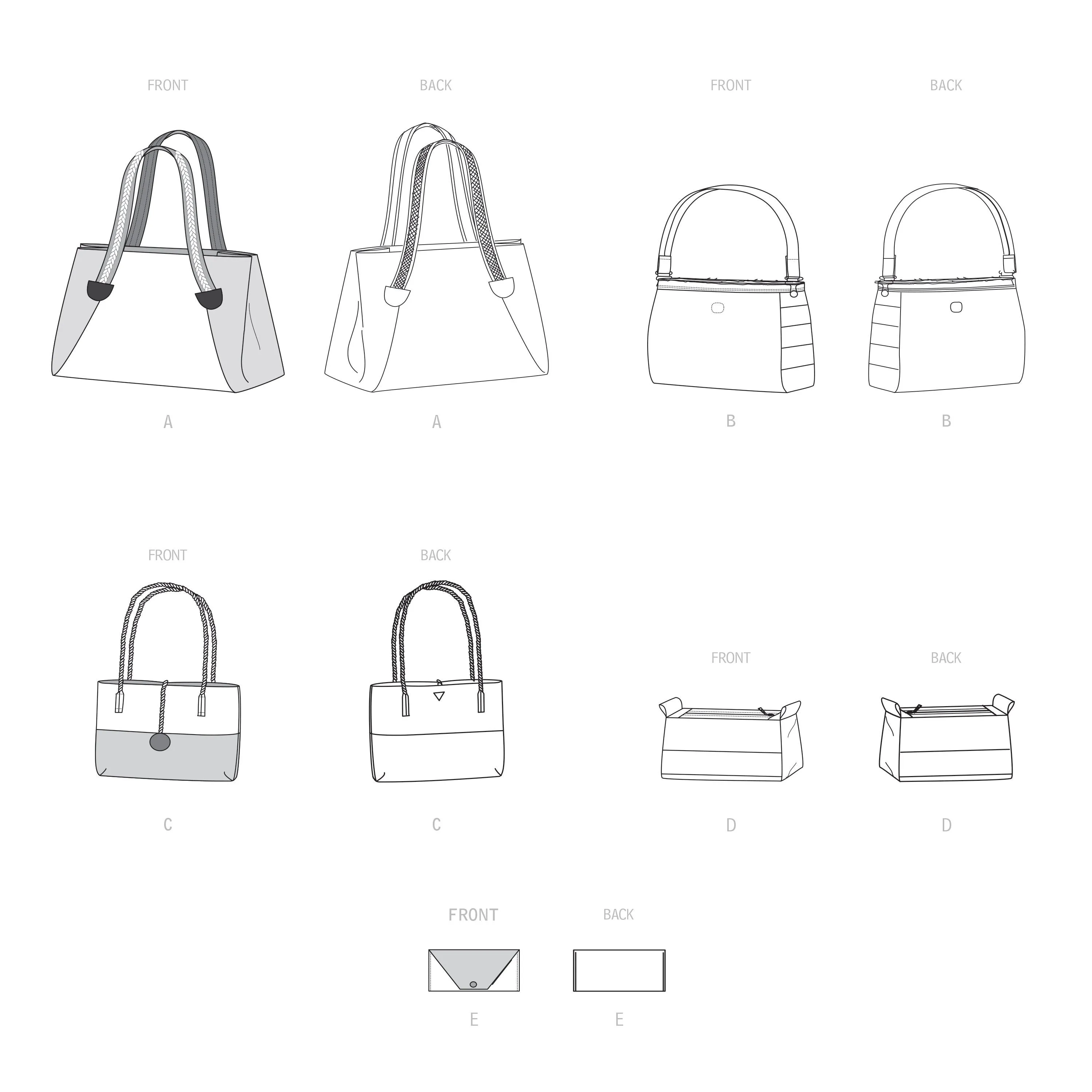 Simplicity Sewing Pattern 9398 Assorted Tote Bag, Purse and Clutch