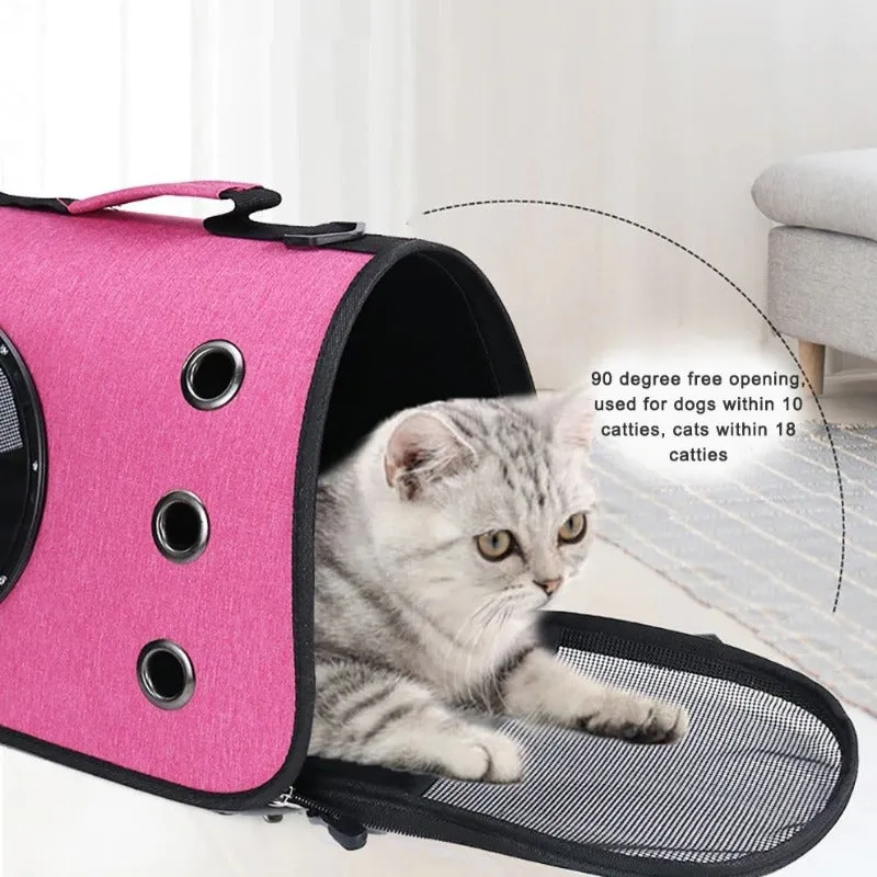 Small Cat Carrier Bag Adjustable Shoulder Strap & Handle For Travel