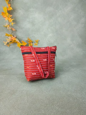 Small Handbag Dark Orange with Dotted Kilm Prints